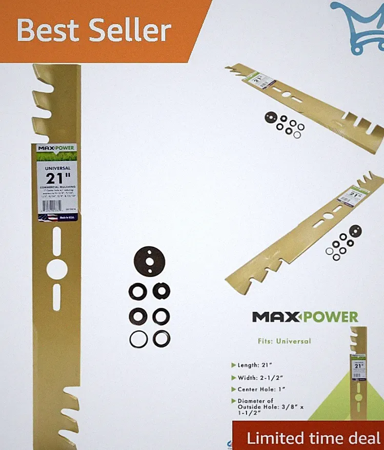 21-Inch Metal Mulching Lawn Mower Blade Commercial Fits Most Gas Powered