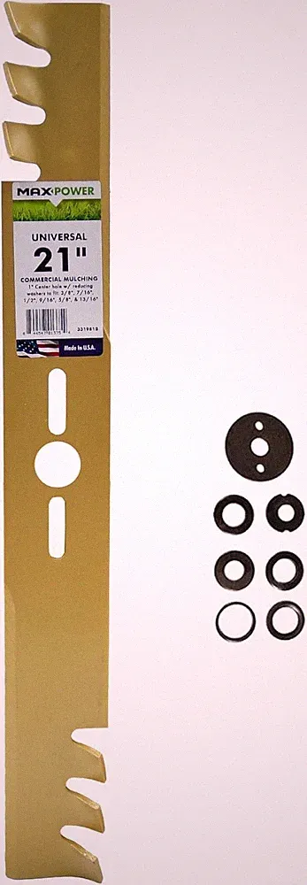331981B 21-Inch Universal Gold Metal Mulching Lawn Mower Blade