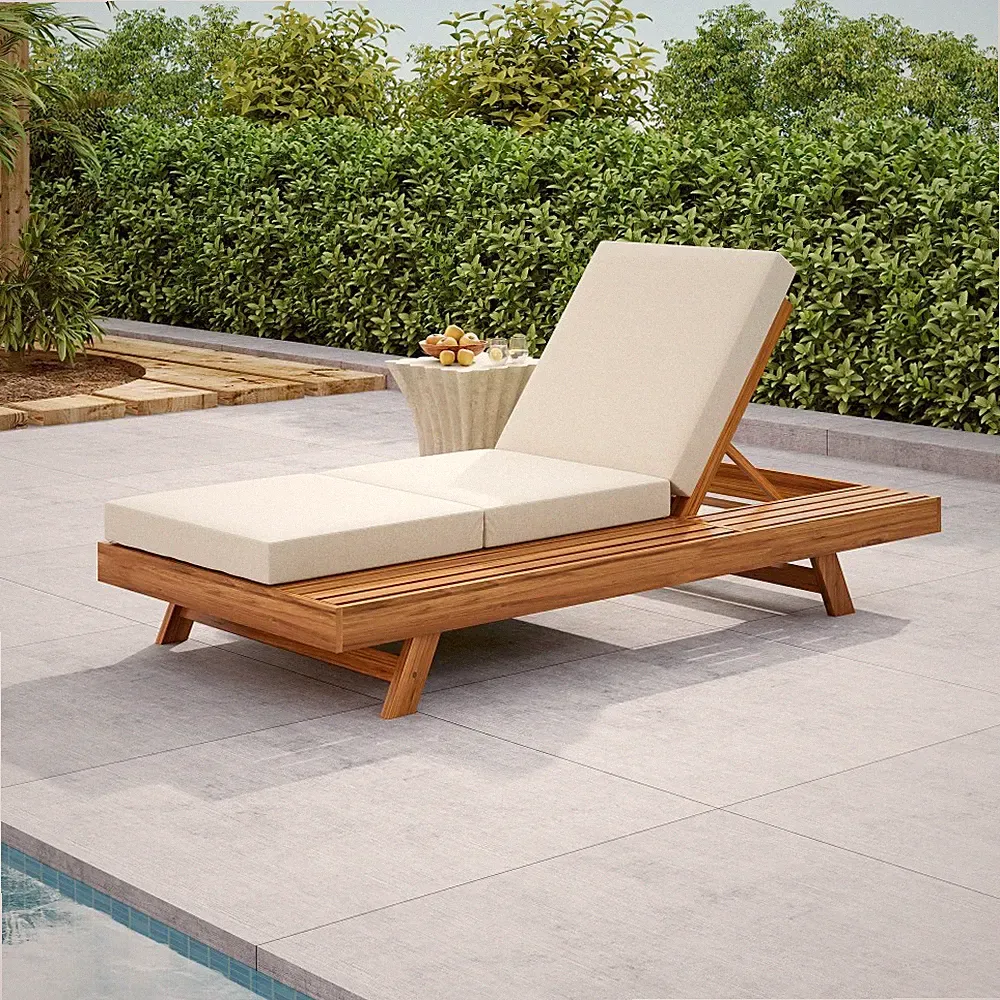 440lb Tanning Chaise Lounge Chair Padded Outdoor Sunbathing Patio Pool Lawn Deck