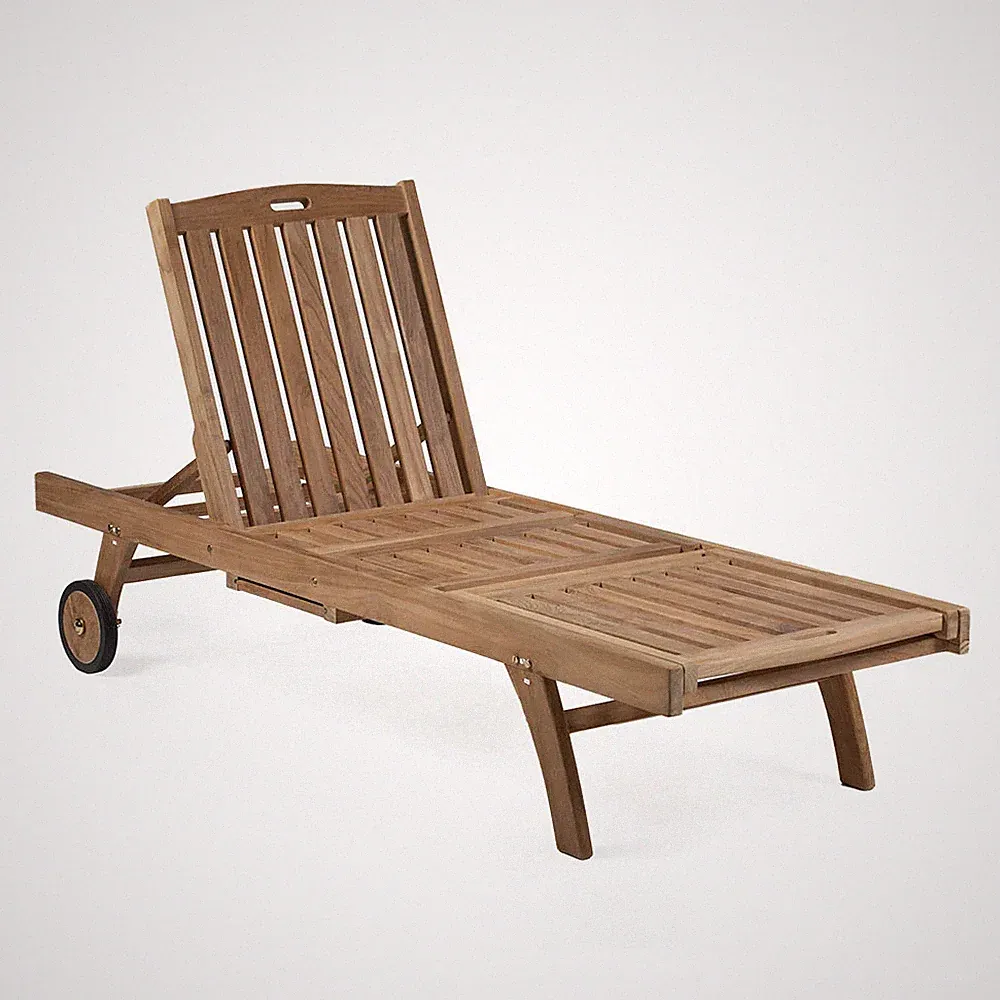Ash & Ember Grade A Teak Reclining Sun Lounger