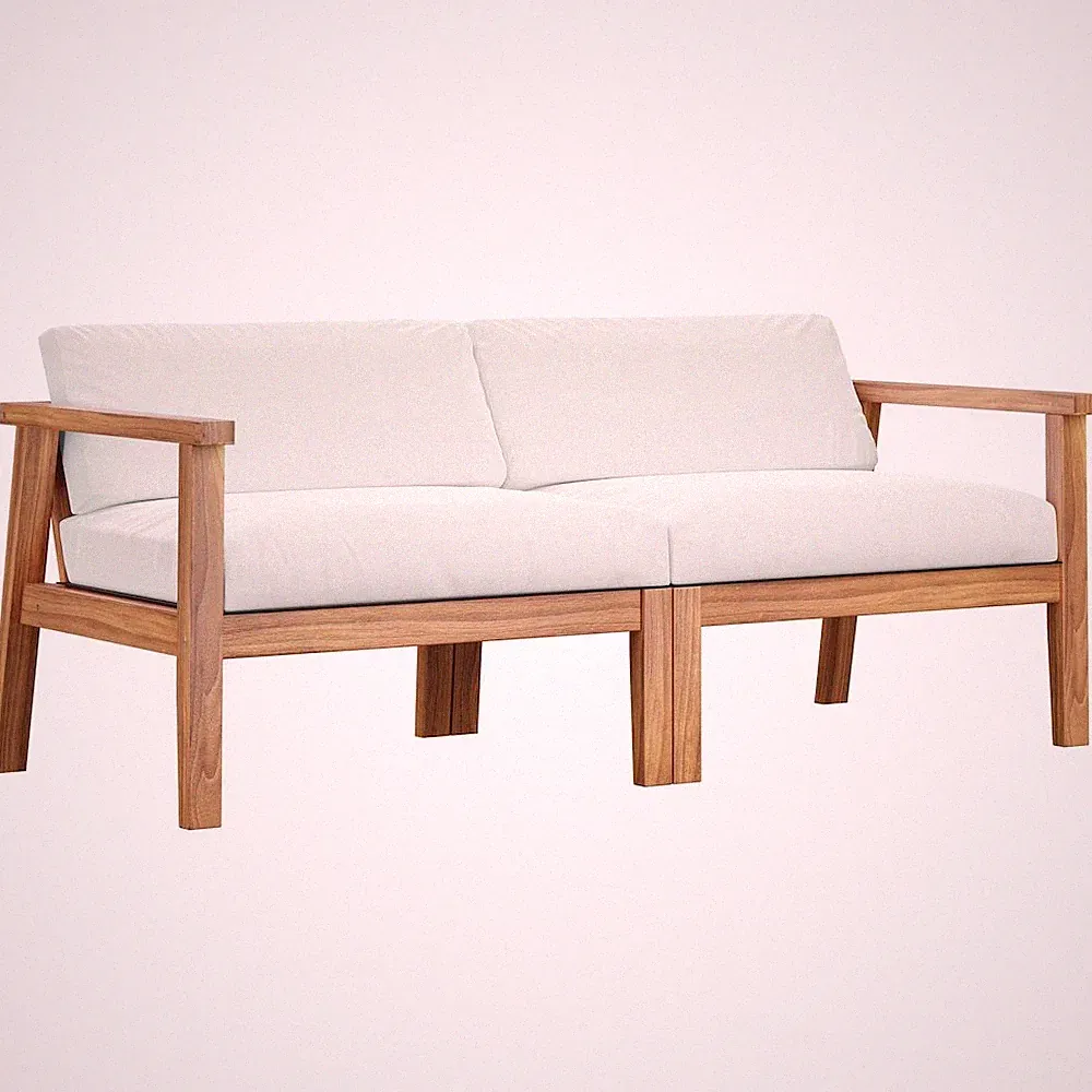 Bayport Outdoor Patio Teak Wood 2-Seater Loveseat
