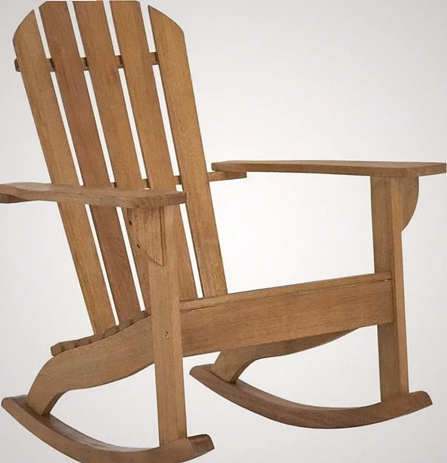 Brizio Teak Rocking Adirondack Chair - Elegant Comfort for Your Outdoors