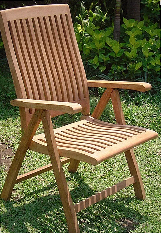 DSMR Grade-A Teak Wood Dining Reclining Folding Arm Chair Outdoor Furniture NW