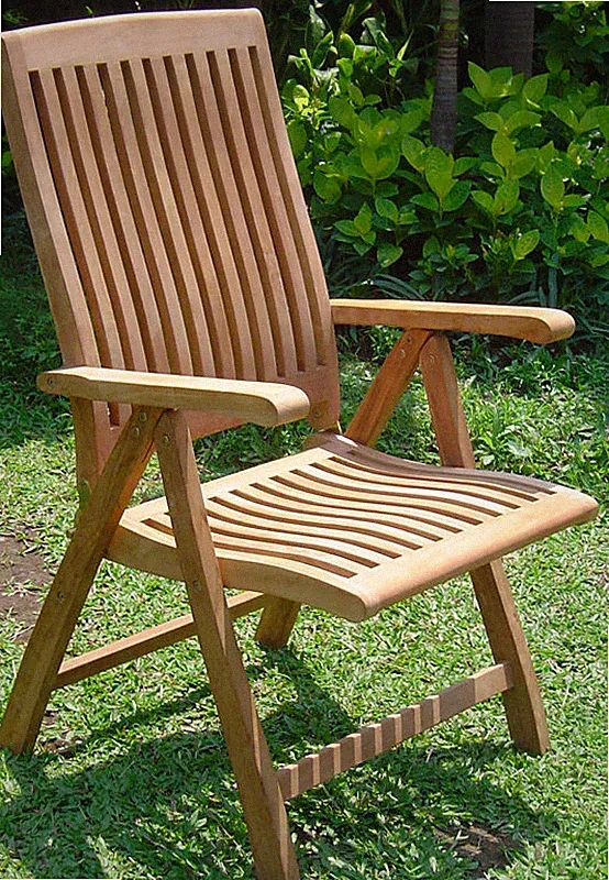 Marley A-Grade Teak Wood Dining Reclining Folding Arm Chair Outdoor Furniture NW