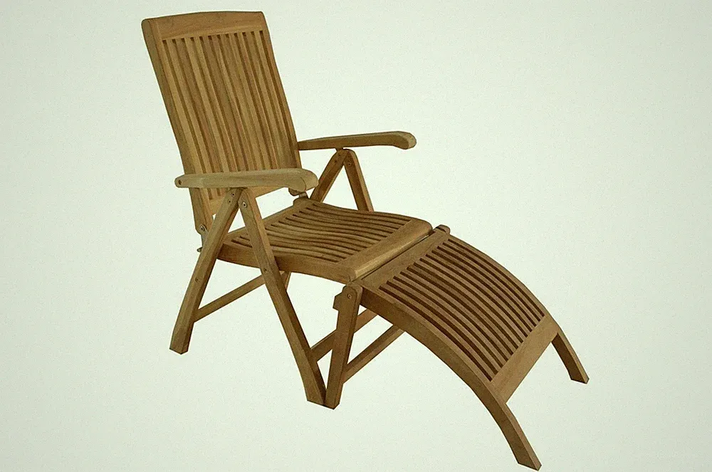 Marley Dining Reclining Folding Arm Chair Footrest AGrade Teak Wood Patio Garden
