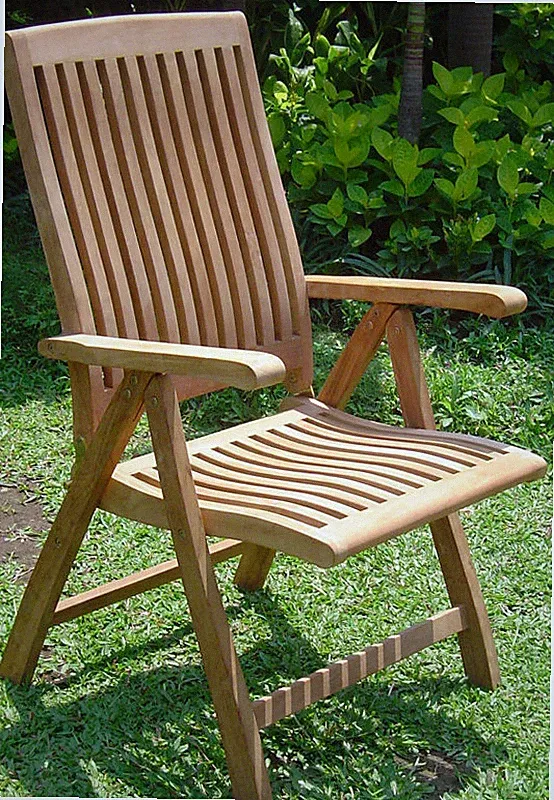 Marley Grade-A Teak Wood Dining Reclining Folding Arm Chair Outdoor Furniture NW
