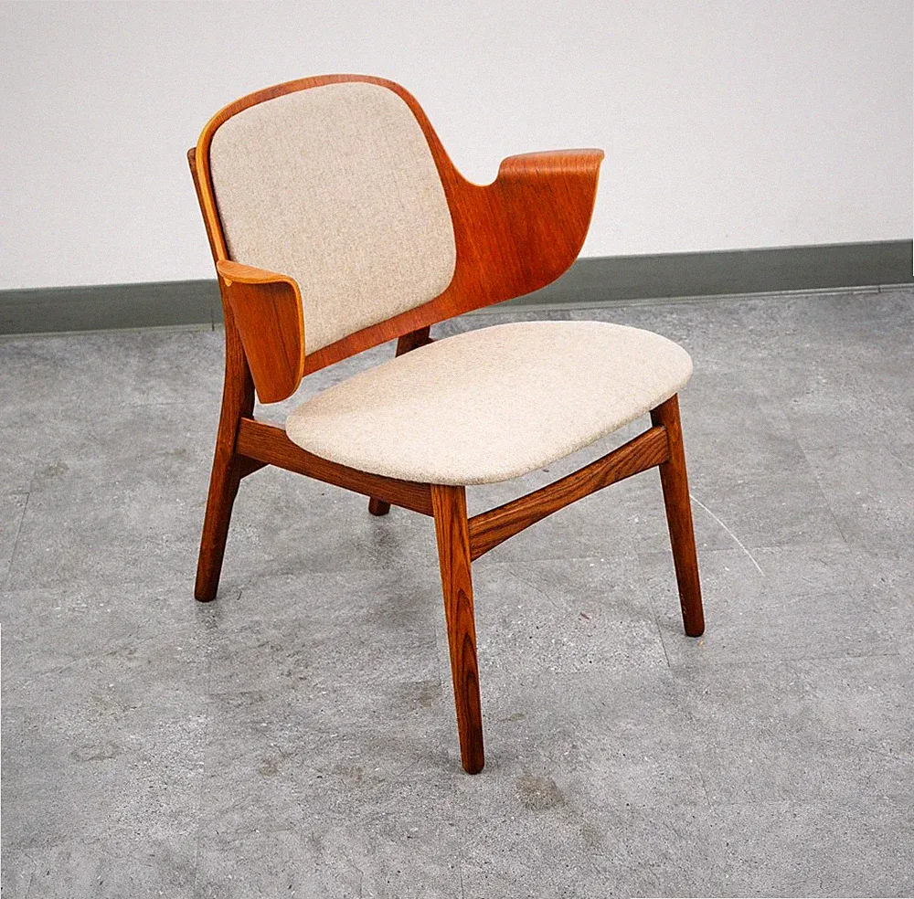 Mid Century Danish Modern Lounge Chair Teak Hans Olsen Bramin Model 107 Armchair