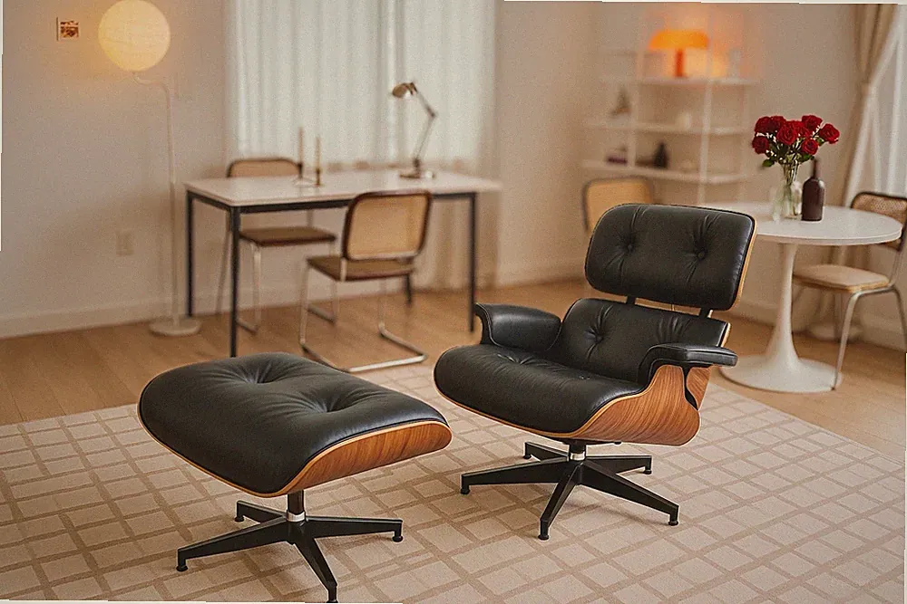 Mid Century Recliner With Ottoman
