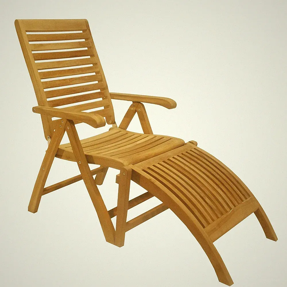 Outdoor A-Grade Teak Wood Dining Reclining Folding Ashley Arm Chair w/ Footrest
